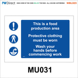 AWBL005 Made To Order Sign Wash Hands Sink Pots Utensils Raw Food