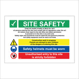 MU066 Site Safety Sign with Tick Triangle Exclamation Mark Face Circle Hand