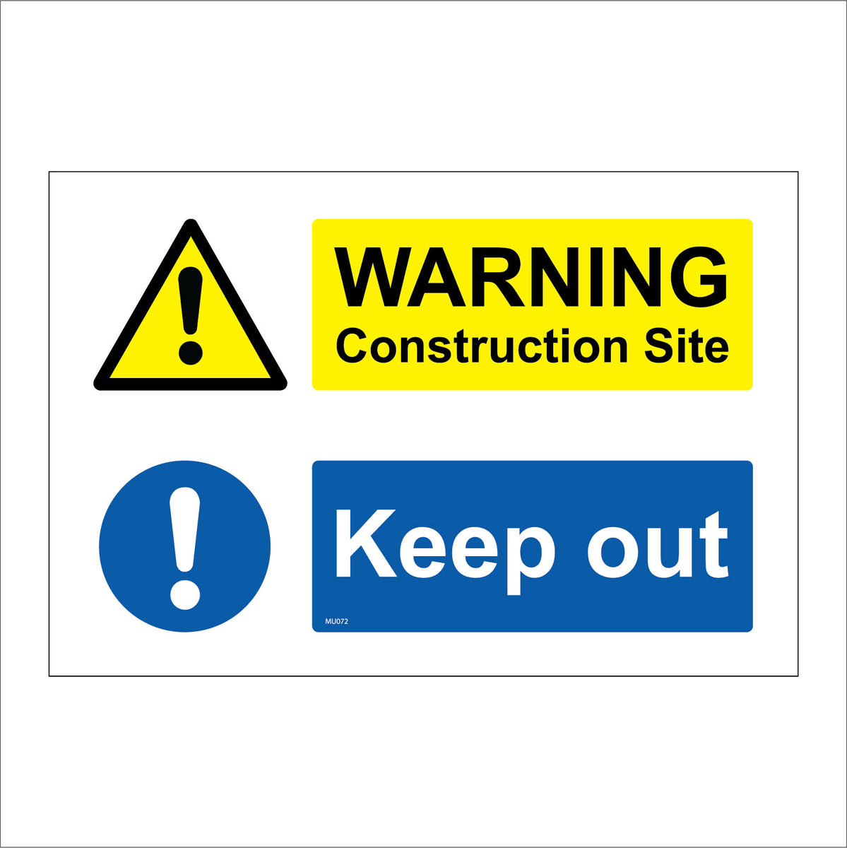 Warning Construction Site Keep Out Sign with Triangle Exclamation Mark ...