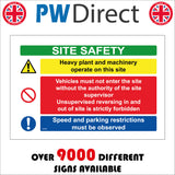 MU082 Site Safety Board Sign with Triangle Exclamation Mark Circle