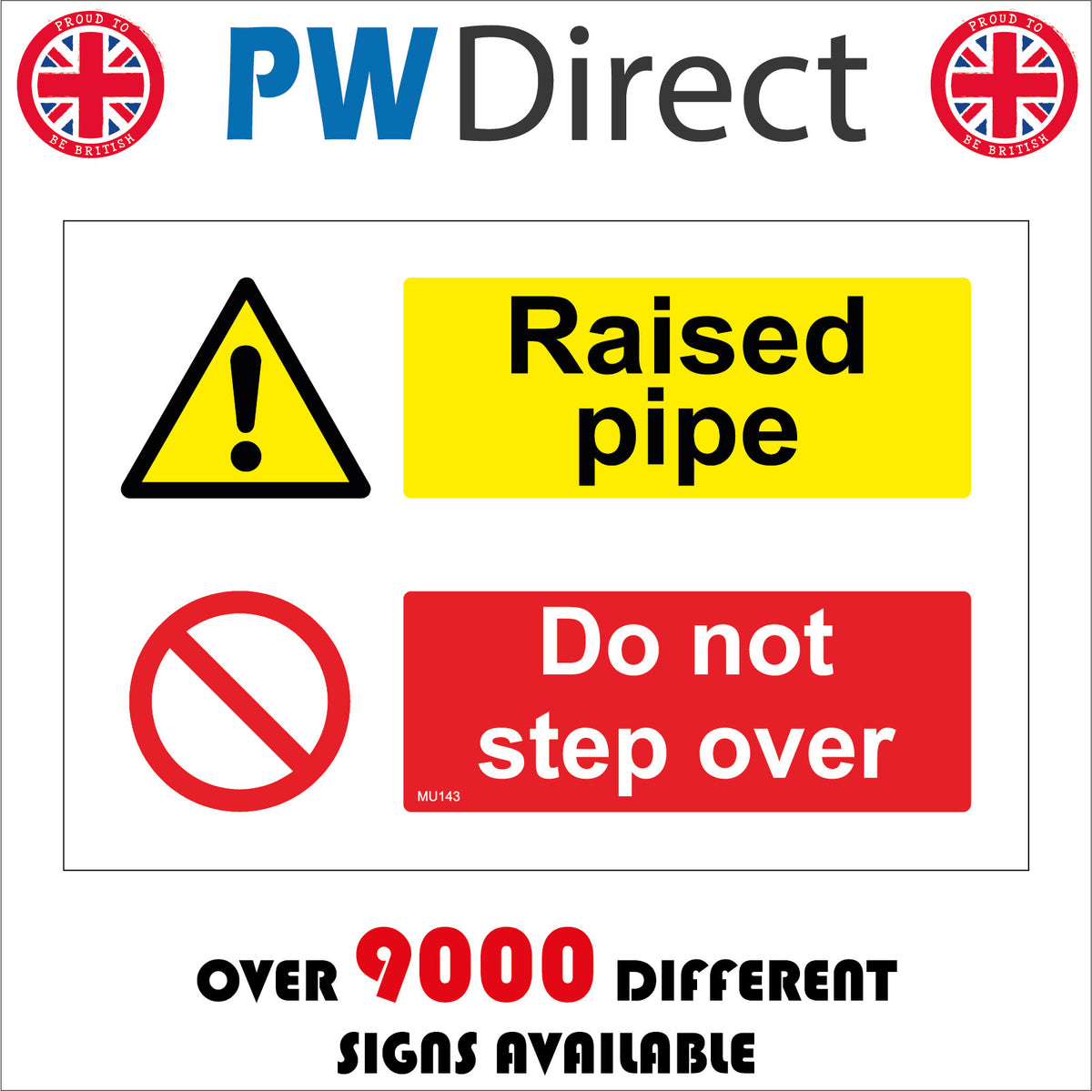 Raised Pipe Do Not Step Over Sign with Triangle Exclamation Mark Circle ...
