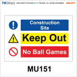 ABL007 Construction Site Safety PPE Keep Out Danger Office