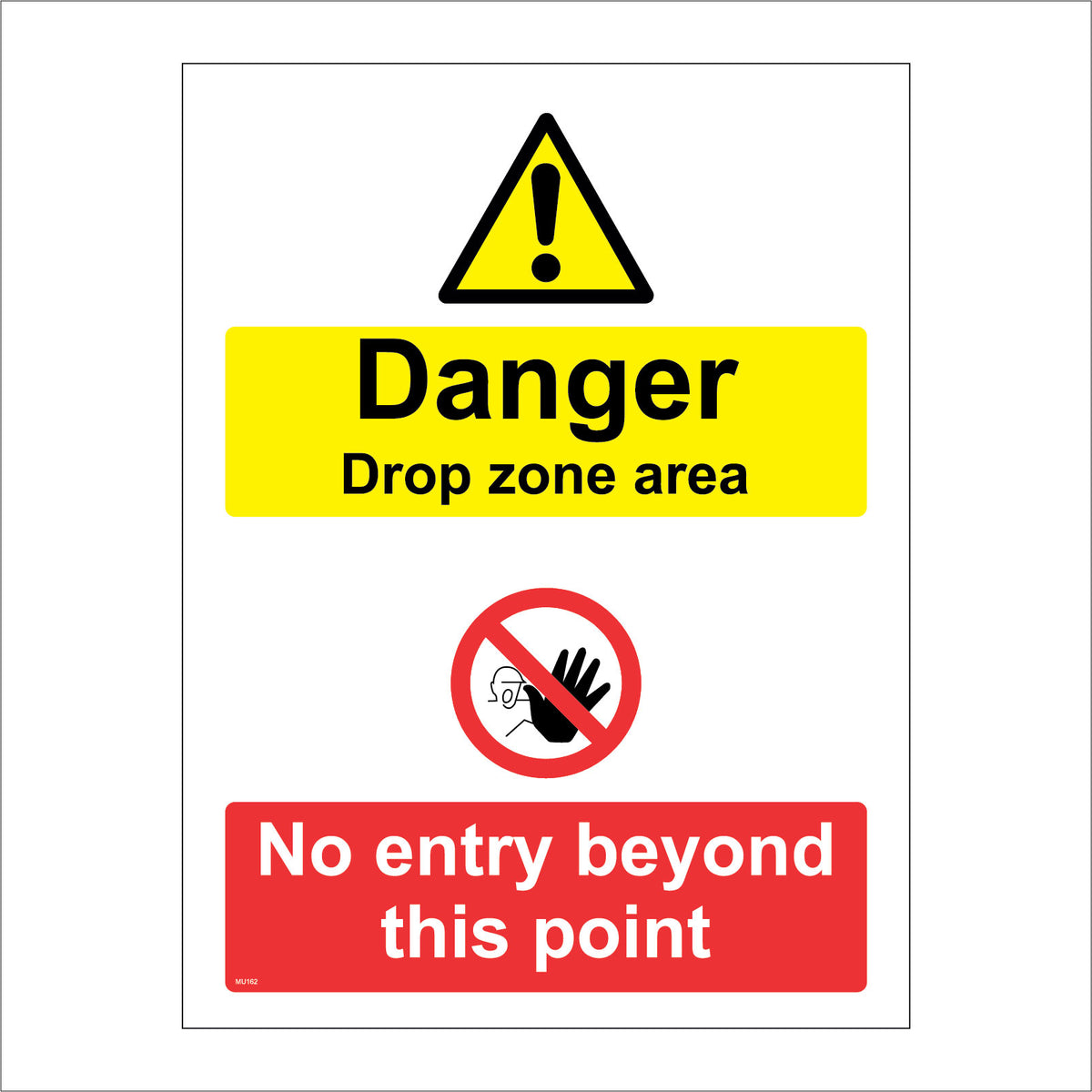 Danger Drop Zone Area No Entry Beyond This Point Sign with Triangle ...