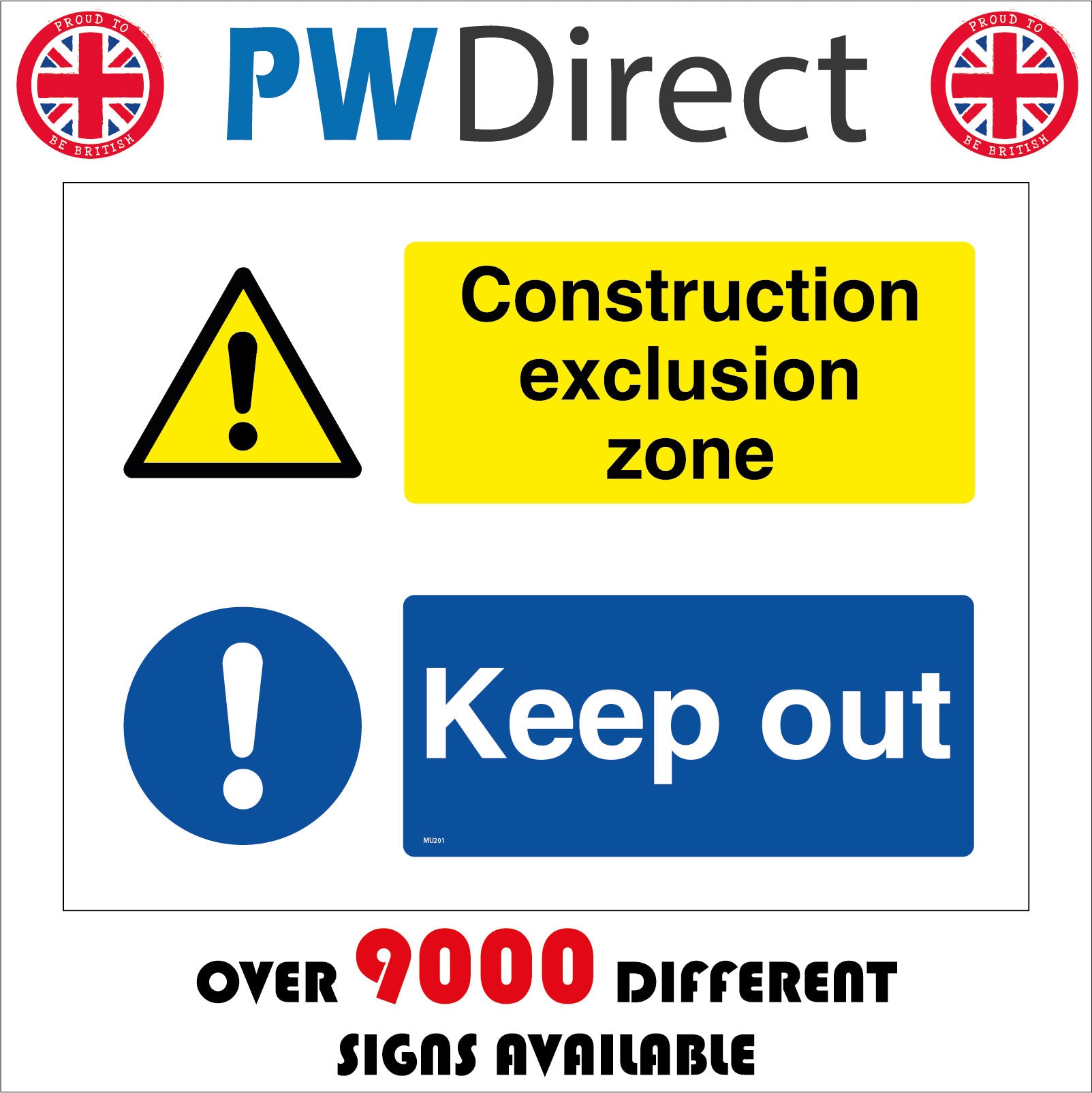 Mu201 Construction Zone Sign Construction Exclusion Zone Keep Out Sign With