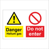 MU216 Danger Helium Gas Do Not Enter Sign with Triangle Exclamation Mark Circle Line