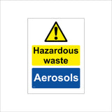 MU220 Hazardous Waste Aerosols Sign with Triangle Exclamation Mark