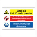 MU251 Warning Fork Lift Trucks Operating