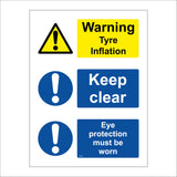 MU265 Warning Tyre Inflation Keep Clear Eye Protection
