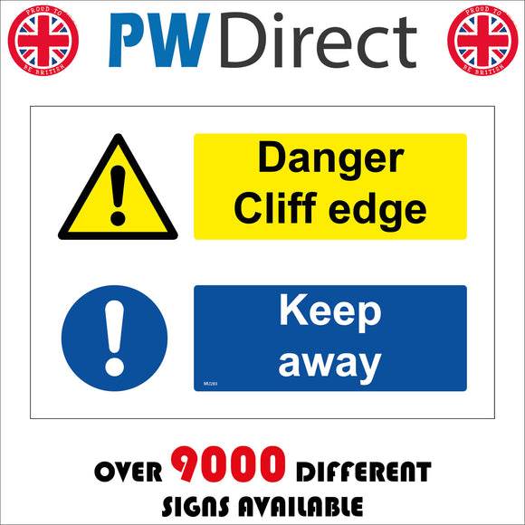 MU283 Danger Cliff Edge Keep Away Drop Fall Fatal