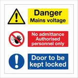 MU288 Danger Mains Voltage No Admittance Kept Locked
