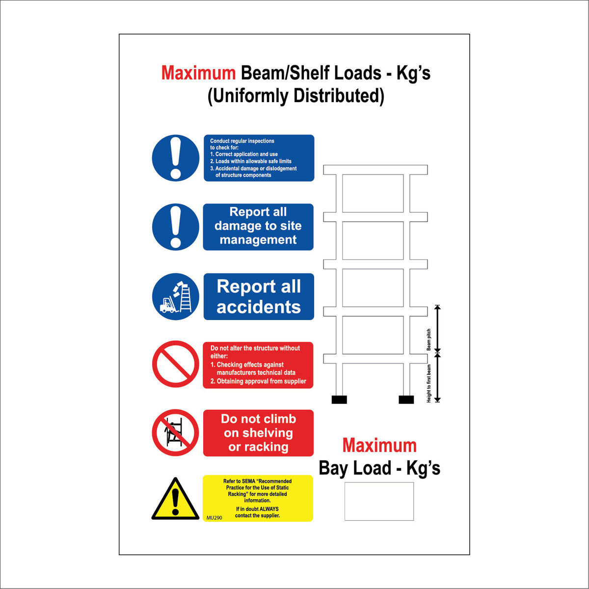Maximum Beam Shelf Loads Support Stacking Shelving Racks – PWDirect