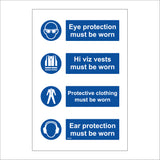 MU293 PPE Must Be Worn Health Safety Equipment Goggles Viz