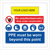 MU294 No Unauthorised Entry Under Construction Logo Company