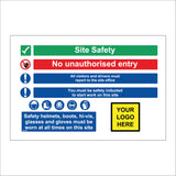 MU296 Site Safety No Entry PPE Logo Keep Out Company Name