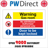 MU301 Gas Room No Admittance Personnel Only Door Locked