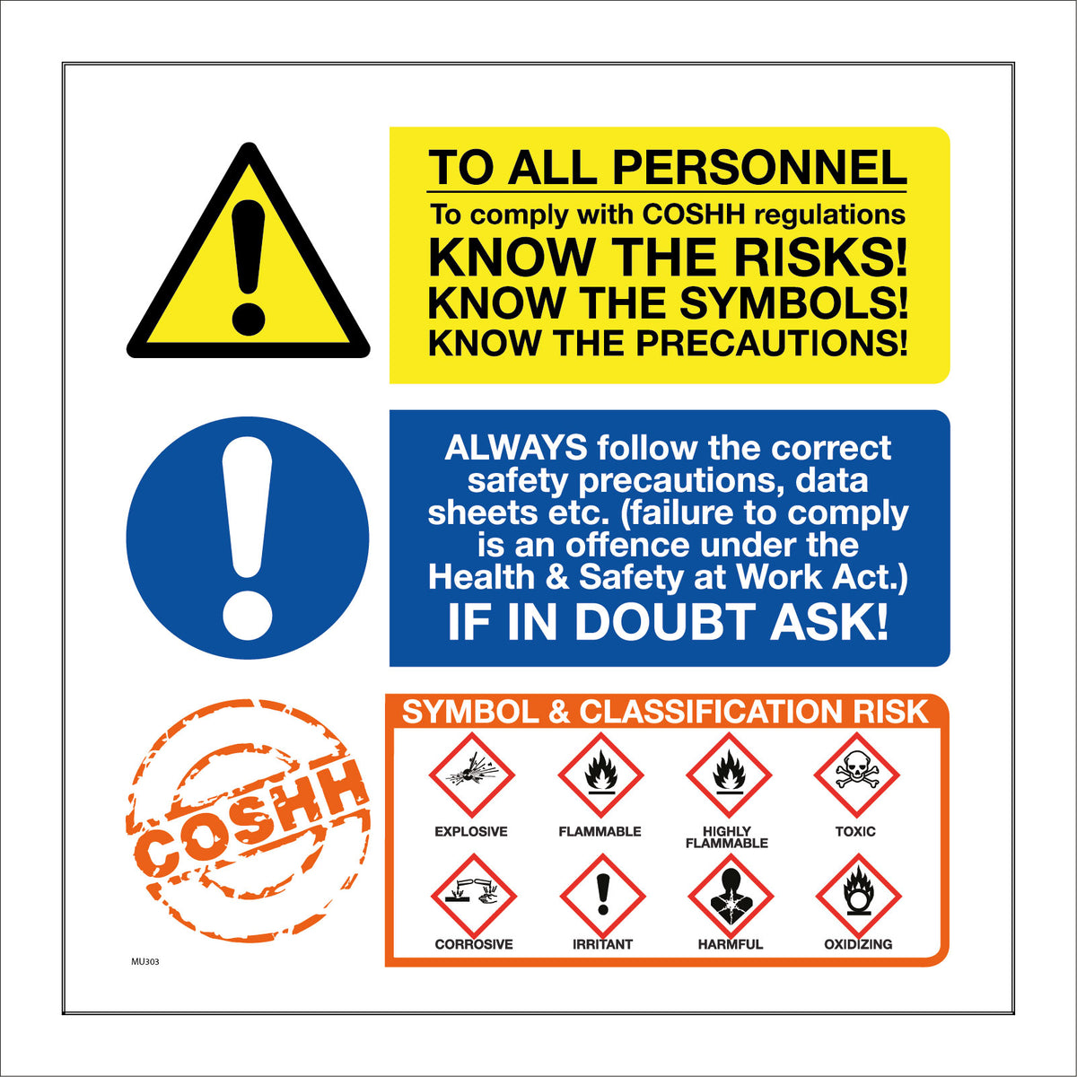 COSHH Know Risks Symbols Precautions – PWDirect