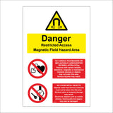 MU304 Danger Magnetic Field Hazard Area Pace Maker Heart Health