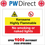 MU307 Kerosene Highly Flammable No Smoking Naked Lights
