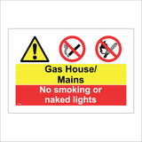 MU308 Gas House Mains No Naked Flames Cigarettes Smoking