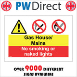 MU308 Gas House Mains No Naked Flames Cigarettes Smoking