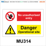 ABL005 Site Entrance Right Left Arrow Access Demolition Traffic