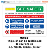 ABL005 Site Entrance Right Left Arrow Access Demolition Traffic