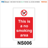 PBP002 No Smoking Vaping On Premises Area Office Shelter