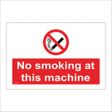 NS010 No Smoking At This Machine Sign with Cigarette