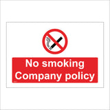 NS012 No Smoking Company Policy Sign with Cigarette