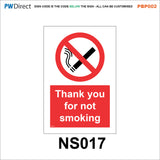 PBP002 No Smoking Vaping On Premises Area Office Shelter