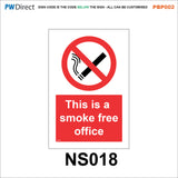 PBP002 No Smoking Vaping On Premises Area Office Shelter