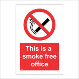 NS018 This Is A Smoke Free Office Sign with Cigarette