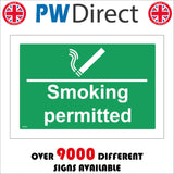 NS020 Smoking Permitted Sign with Cigarette