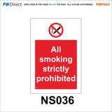 PBP002 No Smoking Vaping On Premises Area Office Shelter