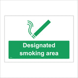 NS045 Designated Smoking Area Sign with Cigarette