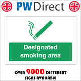 NS045 Designated Smoking Area Sign with Cigarette