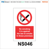 PBP002 No Smoking Vaping On Premises Area Office Shelter