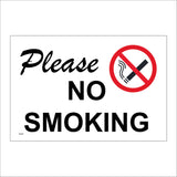 NS047 Please No Smoking Sign with Cigarette