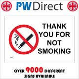 NS048 Thank You For Not Smoking Sign with Cigarette