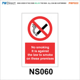 PBP002 No Smoking Vaping On Premises Area Office Shelter