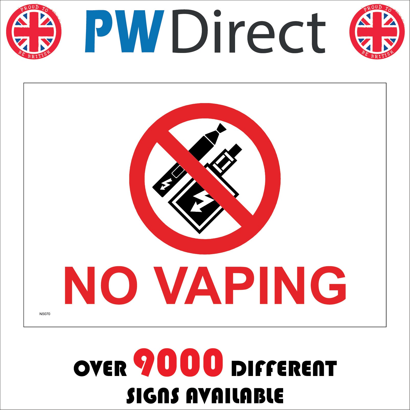 No Vaping Sign with Circle E-Cigarette Lightning Bolt PWDirect No Vaping Sign with Circle E-Cigarette Lightning Bolt PWDirect