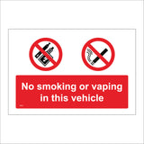 NS075 No Smoking Or Vaping In This Vehicle Sign with E-Cigarette Lightning Bolt Cigarette
