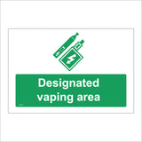 NS076 Designated Vaping Area Sign with e-Cigarette
