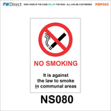 PBP002 No Smoking Vaping On Premises Area Office Shelter