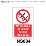 PBP002 No Smoking Vaping On Premises Area Office Shelter