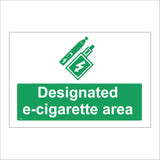 NS086 Designated E-Cigarette Area Sign with E-Cigarette