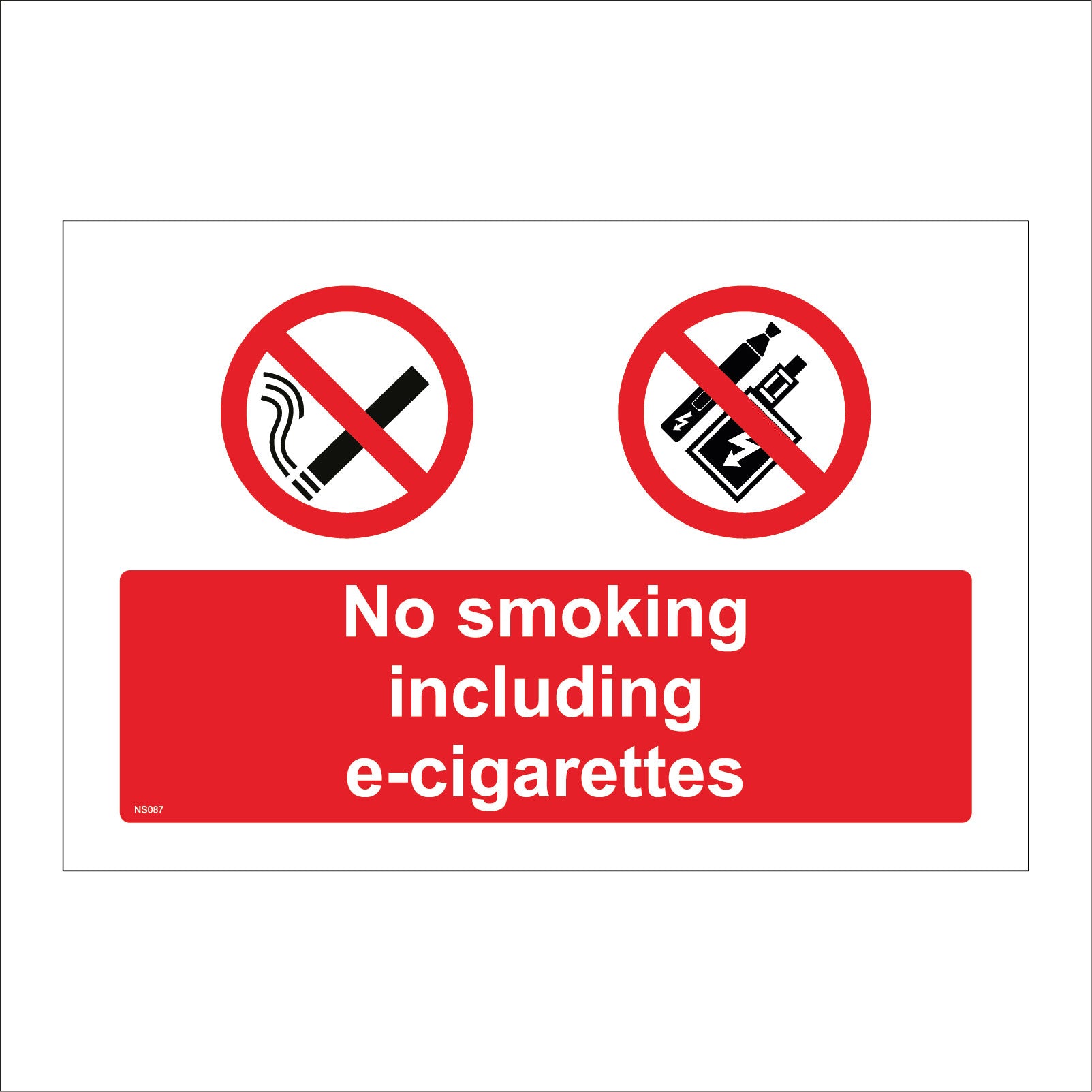 No Smoking Or Vaping Beyond This Point Sign with 2 Circles E-Cigarette &  Cigarette – PWDirect