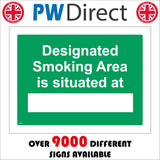 NS088 Designated Smoking Area Is Situated At Sign