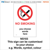 PBP002 No Smoking Vaping On Premises Area Office Shelter