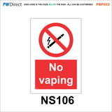 PBP002 No Smoking Vaping On Premises Area Office Shelter